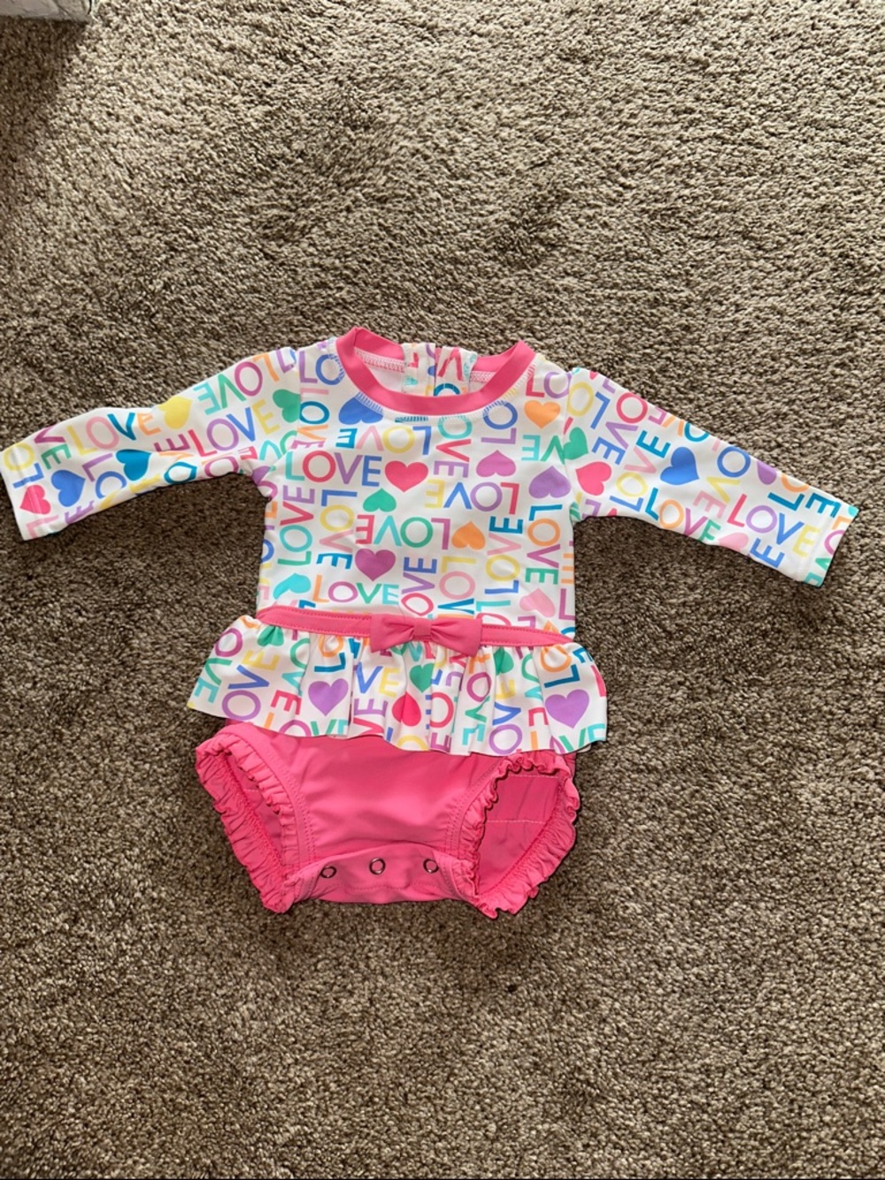 Ruffle Butts 3-6 months long sleeve swimsuit